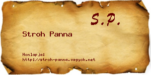 Stroh Panna névjegykártya